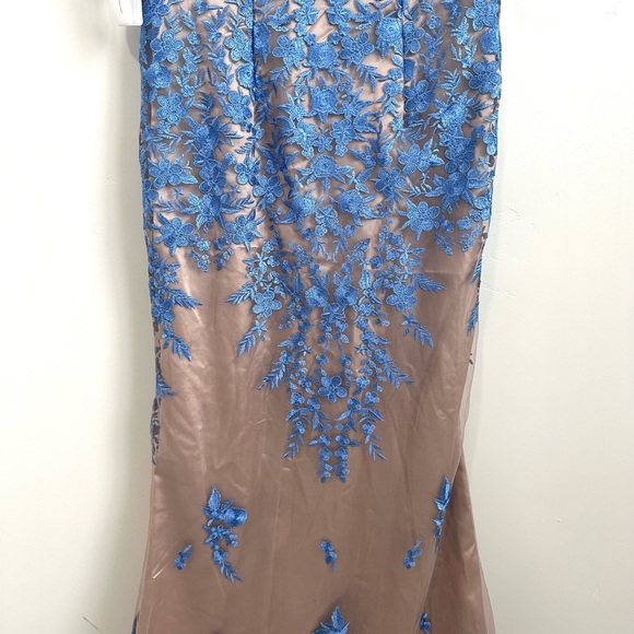 Brand New JS Collections Floral Embroidered Evening Gown - Picture 5 of 10